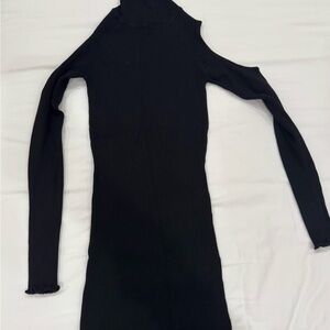 Zara Black Knitwear shoulder cut out dress